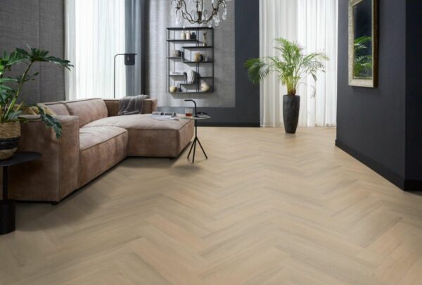 DB YUP Sutton Herringbone Warm Beige 1504 Floorlife visgraat PVC - Afbeelding 2
