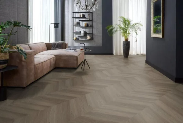 DB YUP Fulham chevron brown 1615 Floorlife Hongaarse punt PVC - Afbeelding 2