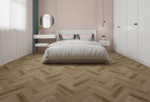 DB Vario visgraat 4401 (dryback) Prestige Oak Smoked Gelasta visgraat PVC - Afbeelding 2