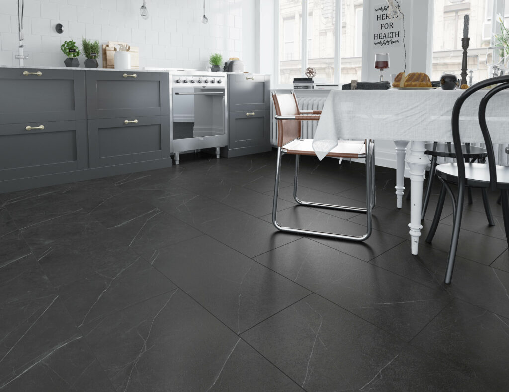 PVC tegels in de keuken.