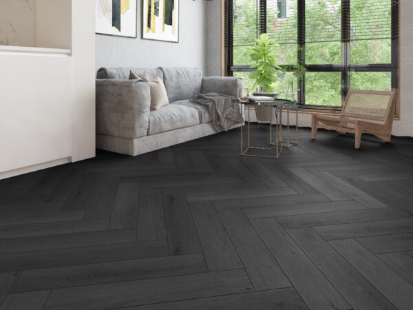 DB Firmfit visgraat 6801 (dryback) Summerfield Charcoal Gelasta visgraat PVC - Afbeelding 2