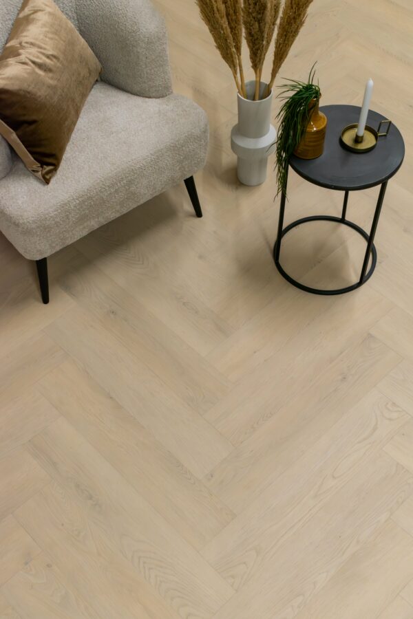 DB Lunar 1091 (dryback) Beige Plaza collectie Gel visgraat plak PVC - Afbeelding 2