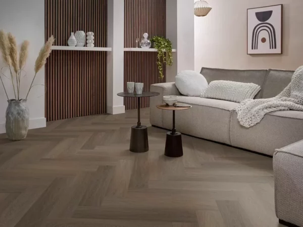 Pakketdeal DB YUP Fulham visgraat brown 1615 Floorlife visgraat PVC