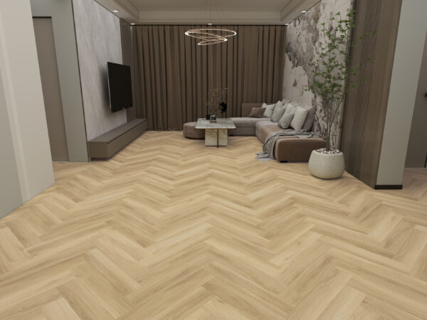 CL Champagne Oak Plaza Collectie Visgraat PVC - Afbeelding 2