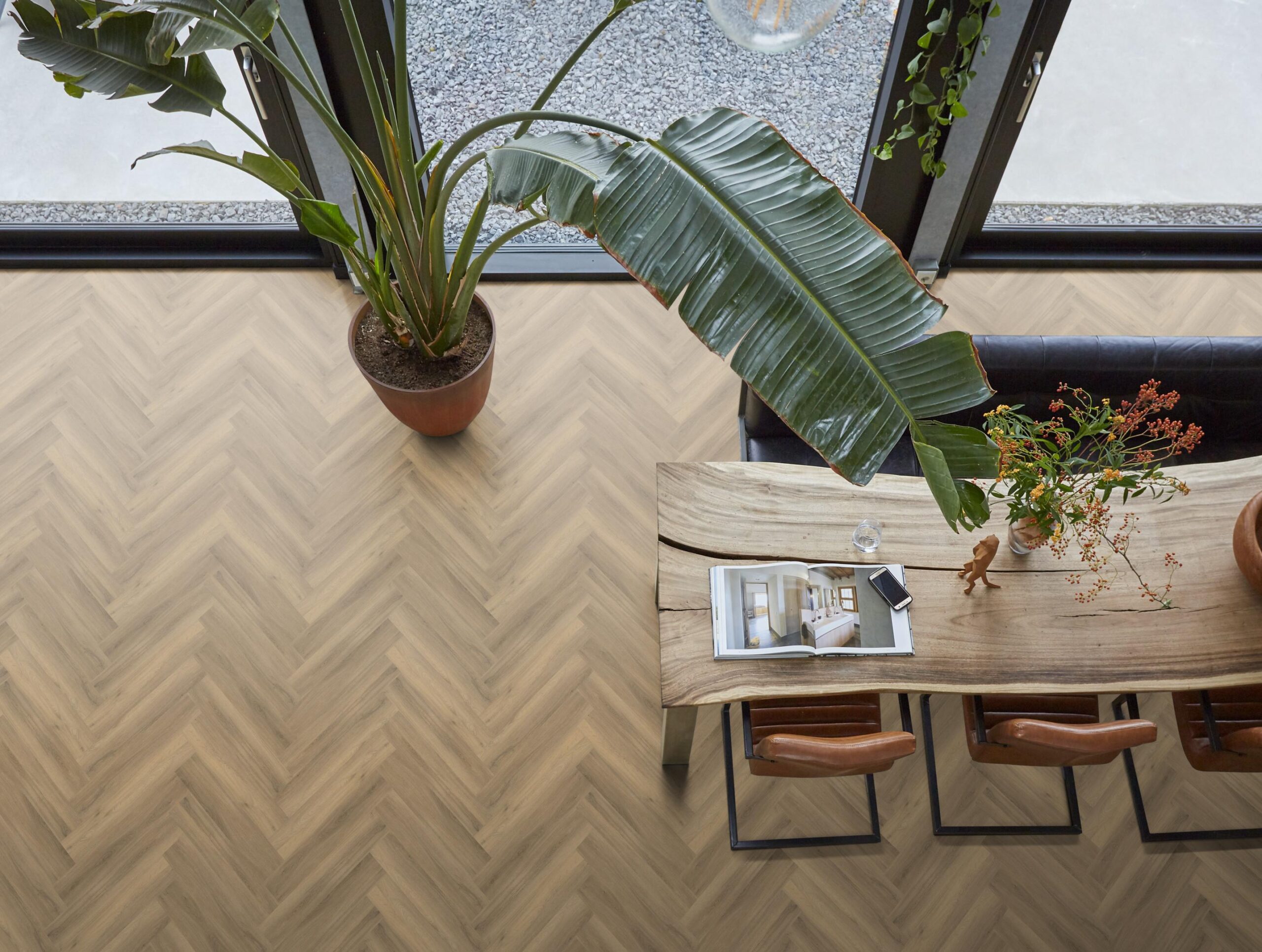 YUP Paddington Herringbone dryback natural - Floorlife