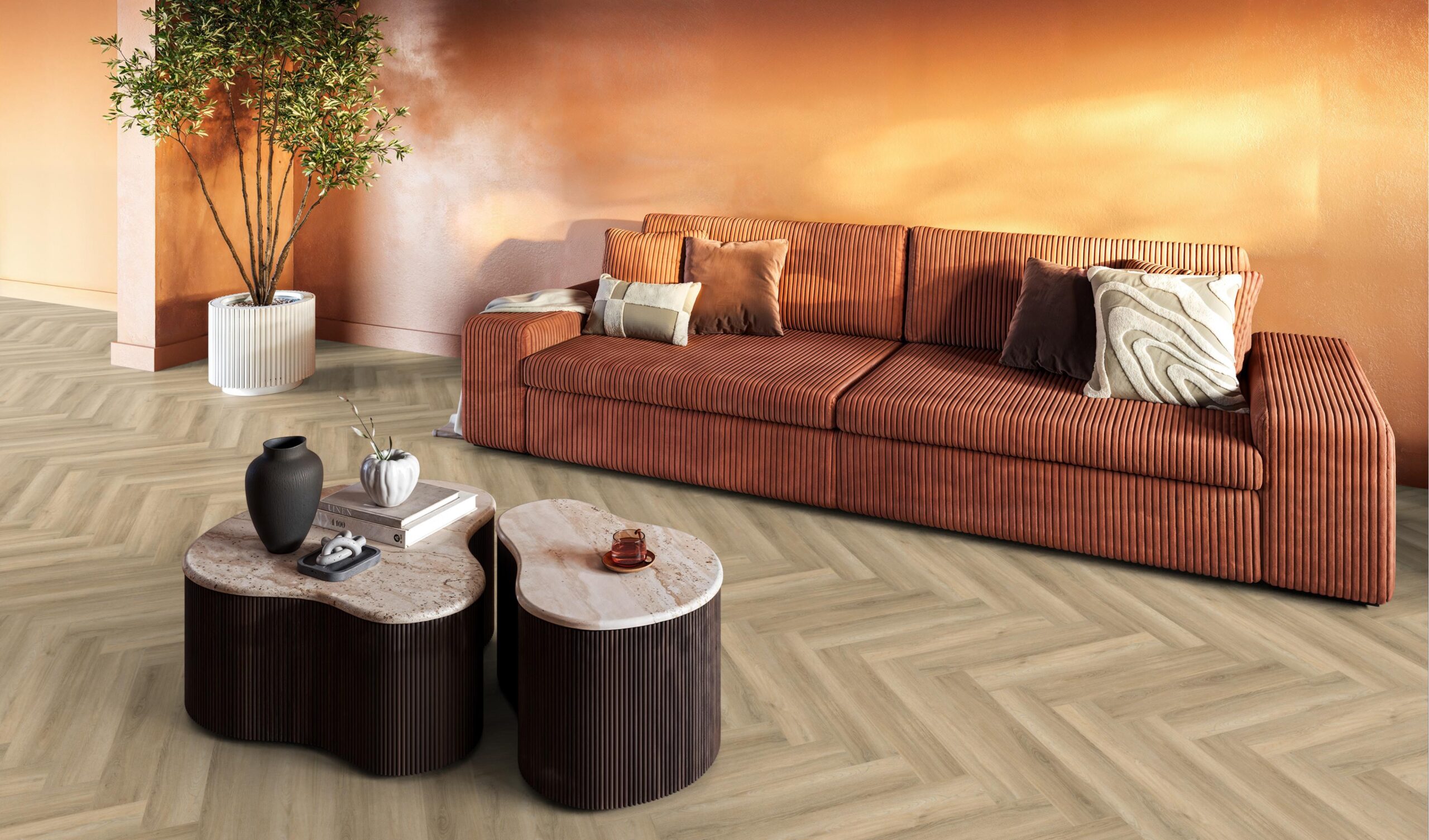 YUP Paddington Herringbone dryback beige - Floorlife - Afbeelding 3