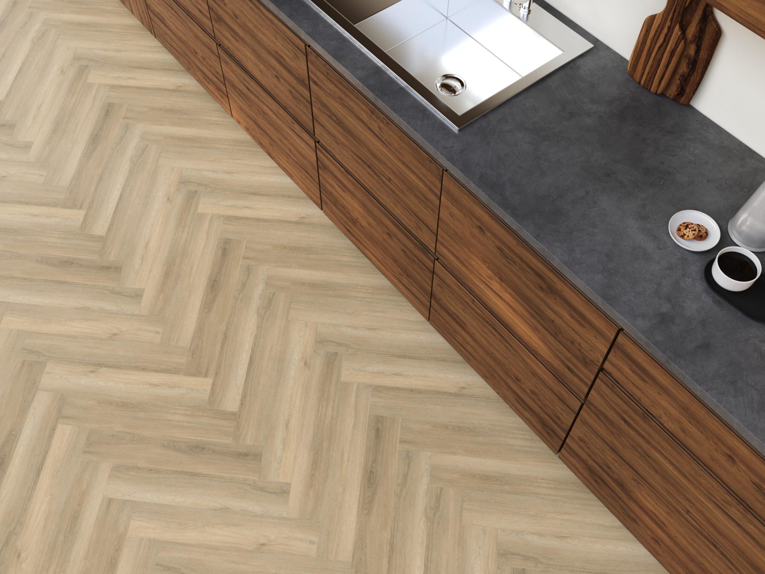 YUP Paddington Herringbone dryback beige - Floorlife - Afbeelding 2