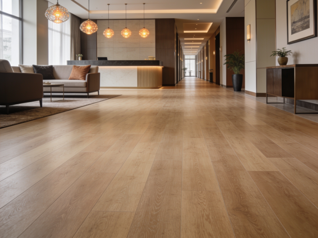 Moderne PVC vloer in een hotellobby